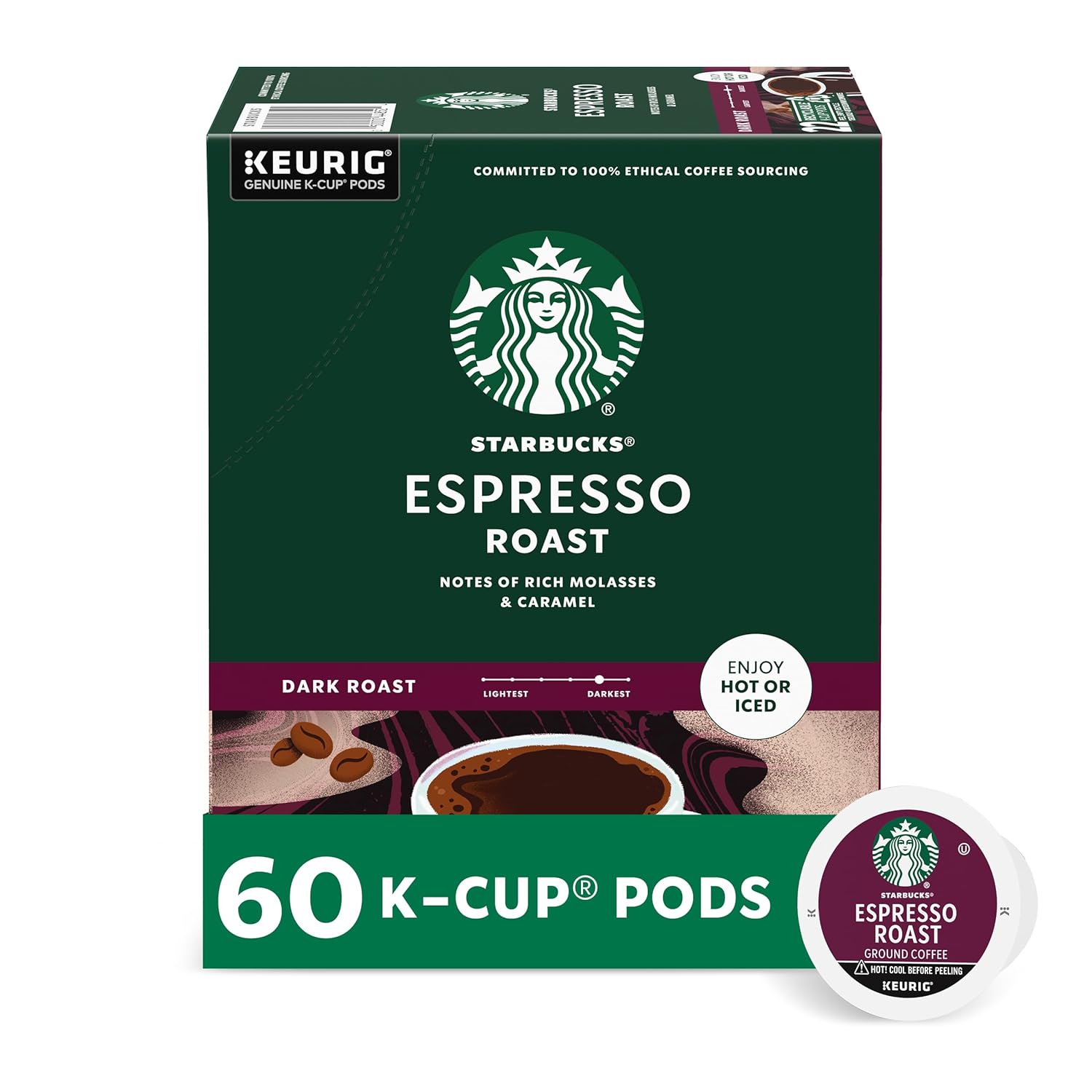 Starbucks Dark Roast Espresso K-Cups, 100% Arabica