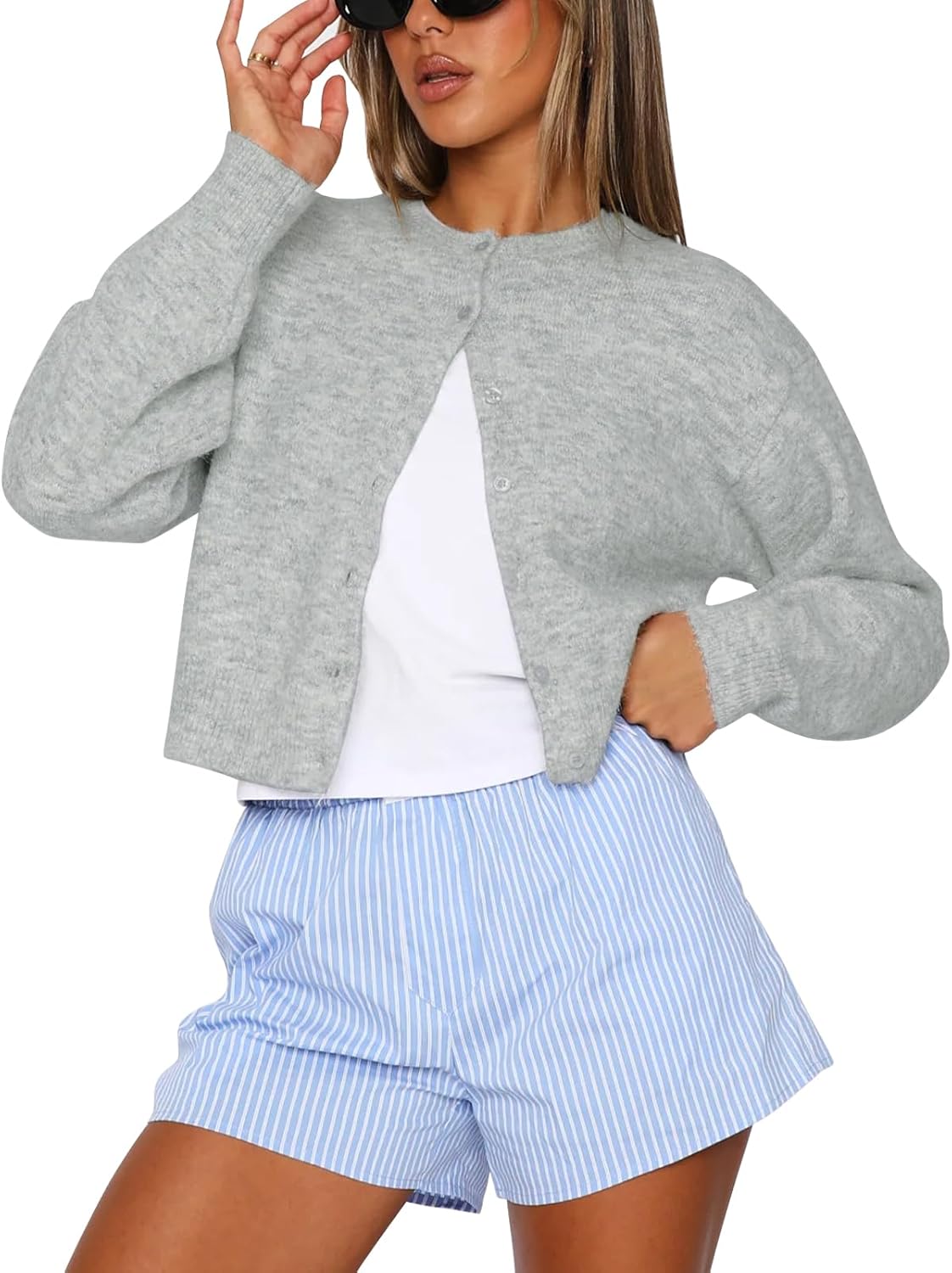 Stylish Cropped Cardigan Sweaters for Women - Y2K Fashion