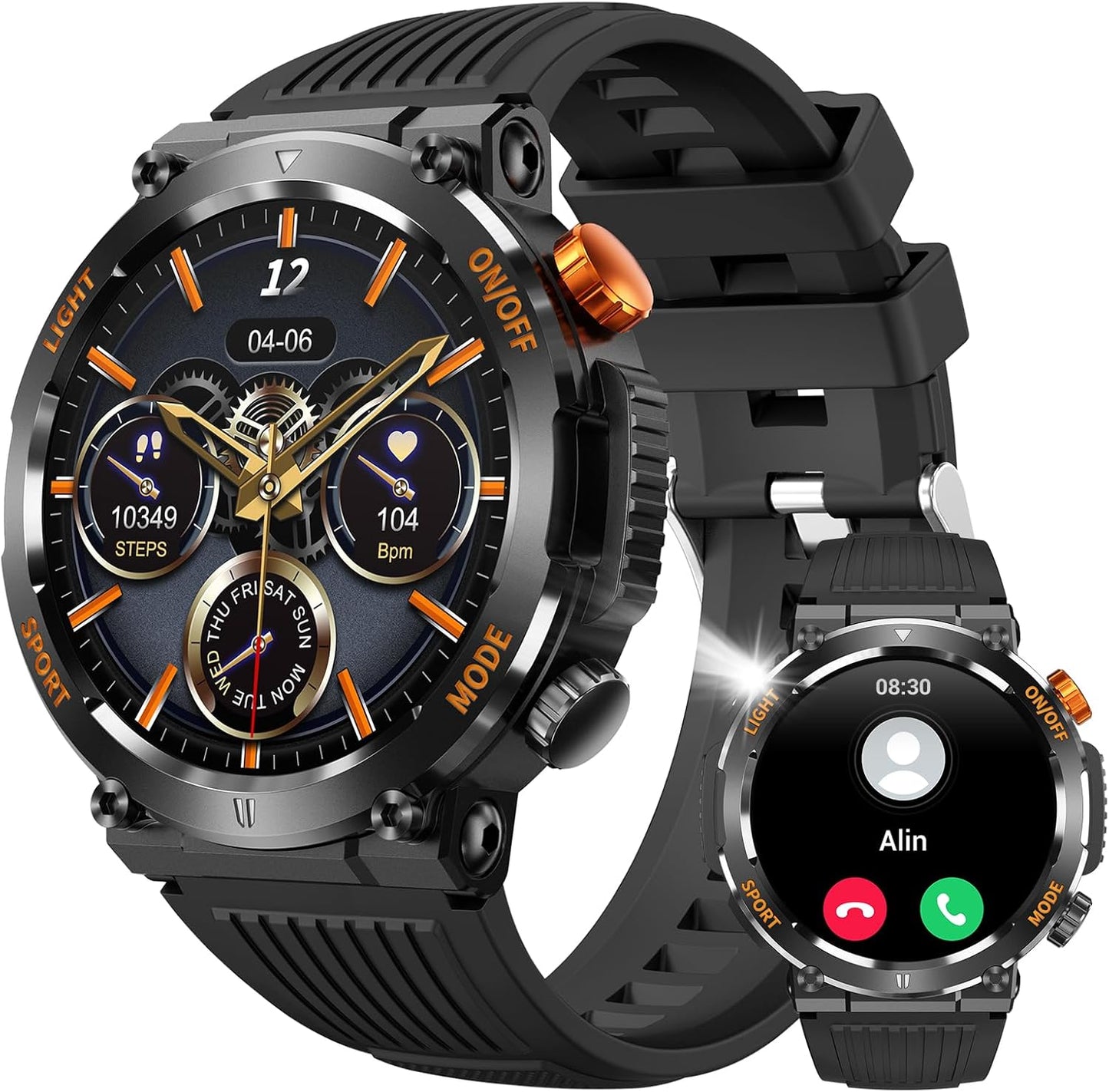 Military Smart Watch for Men with Call Function and Fitness Tracker
