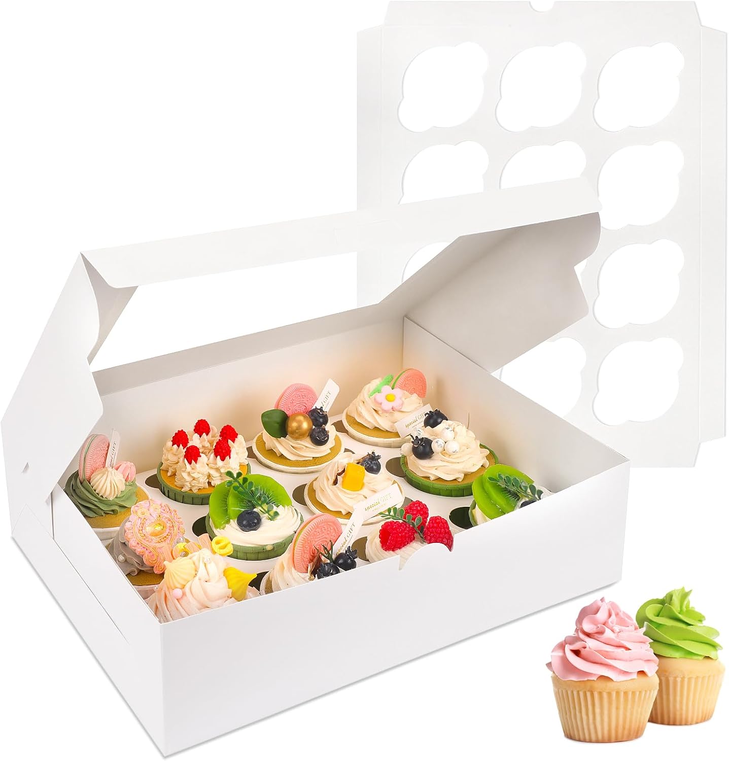 Moretoes 30pcs Cupcake Boxes with Window for Parties and Bakery