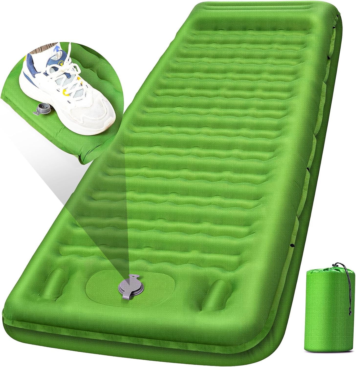 Camping Sleeping Pad Extra Thick 5 Inch Mat with Pillow for Comfort