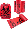 200 Count 24.4in x 24.4in Biohazard Waste Bags - Durable 10-Gallon