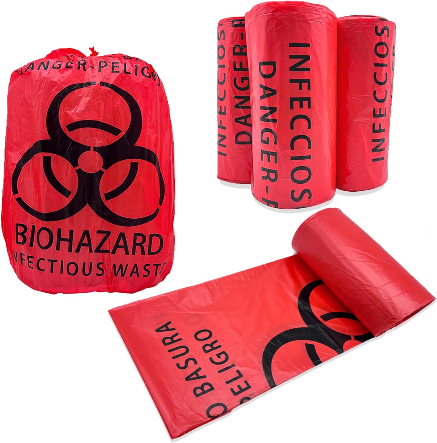 200 Count Biohazard Waste Bags for Safe Medical Disposal