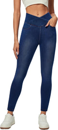 Women High Waisted Stretchy Jeans Jeggings with Pockets - Comfortable