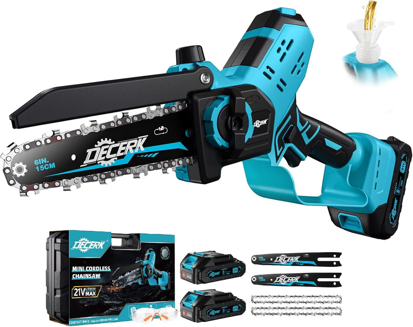 Mini Chainsaw Cordless 6 Inch Electric Chain Saw for Garden