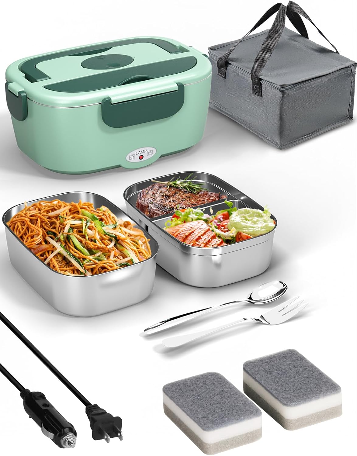 Heated Lunch Box for Men and Women - 80W Fast Heating Food Warmer