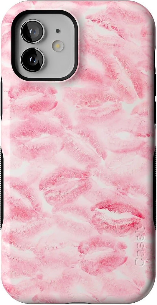 Bold Protective Case for iPhone 12/12 Pro | Pink Lipstick Design