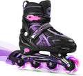 Gonex Inline Skates for Girls Boys Kids - Adjustable Light Up Wheels