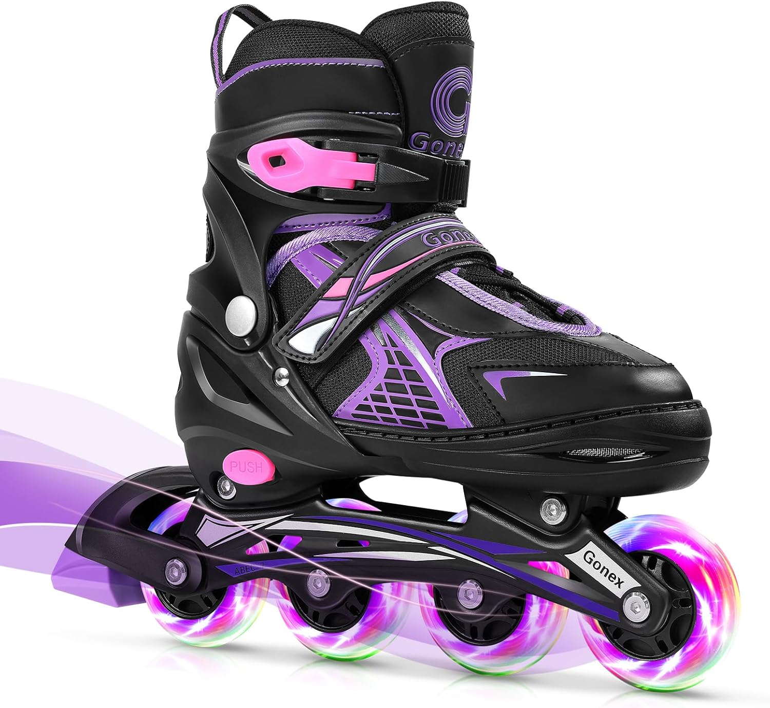 Gonex Adjustable Inline Skates for Kids with Light Up Wheels