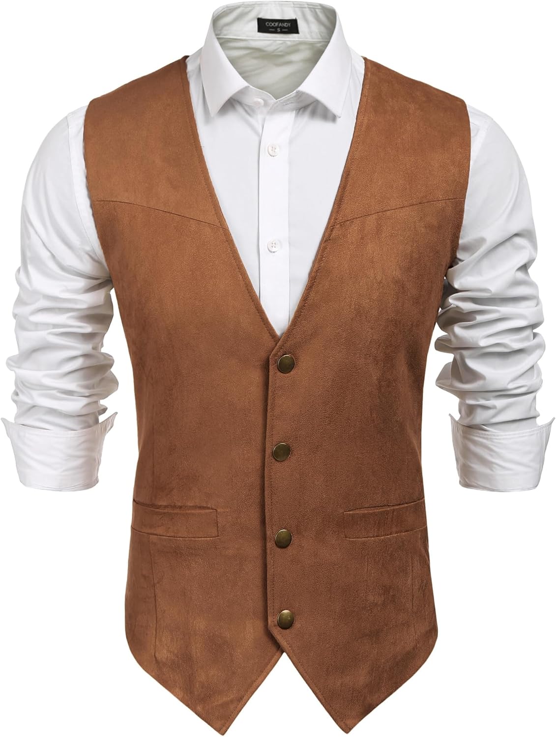 Men's Suede Leather Vest for Cowboy Western Style Casual Wear