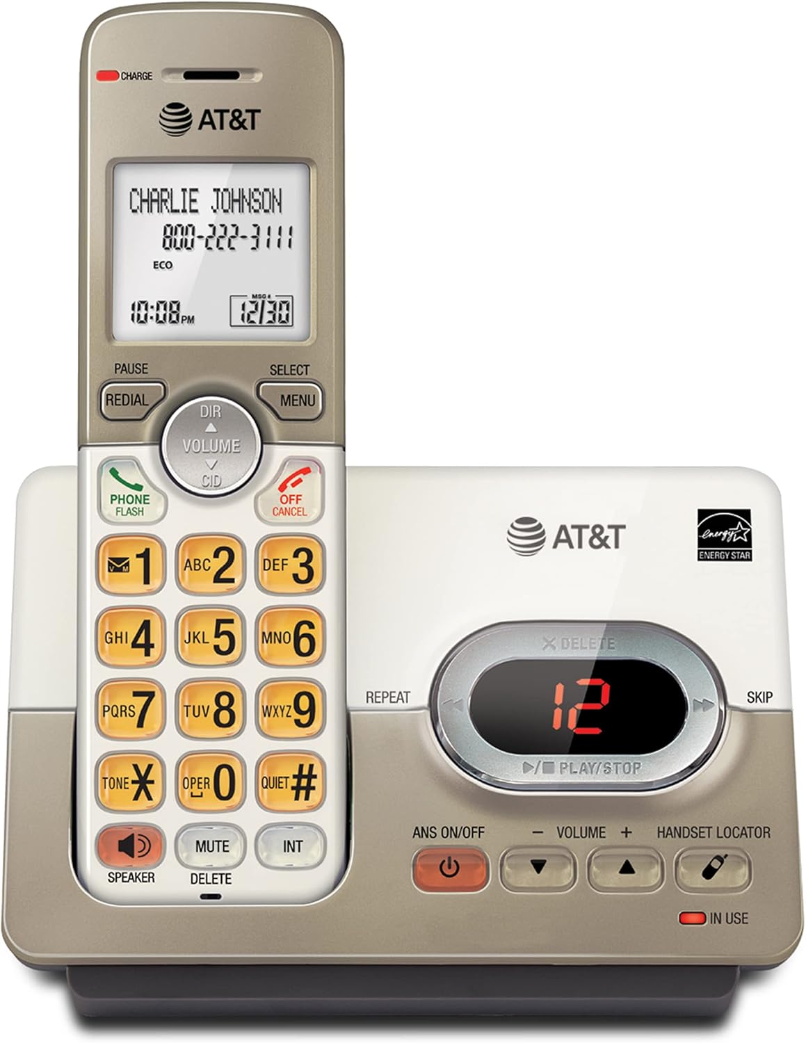 AT&T EL52113 Cordless Phone with Answering System Features