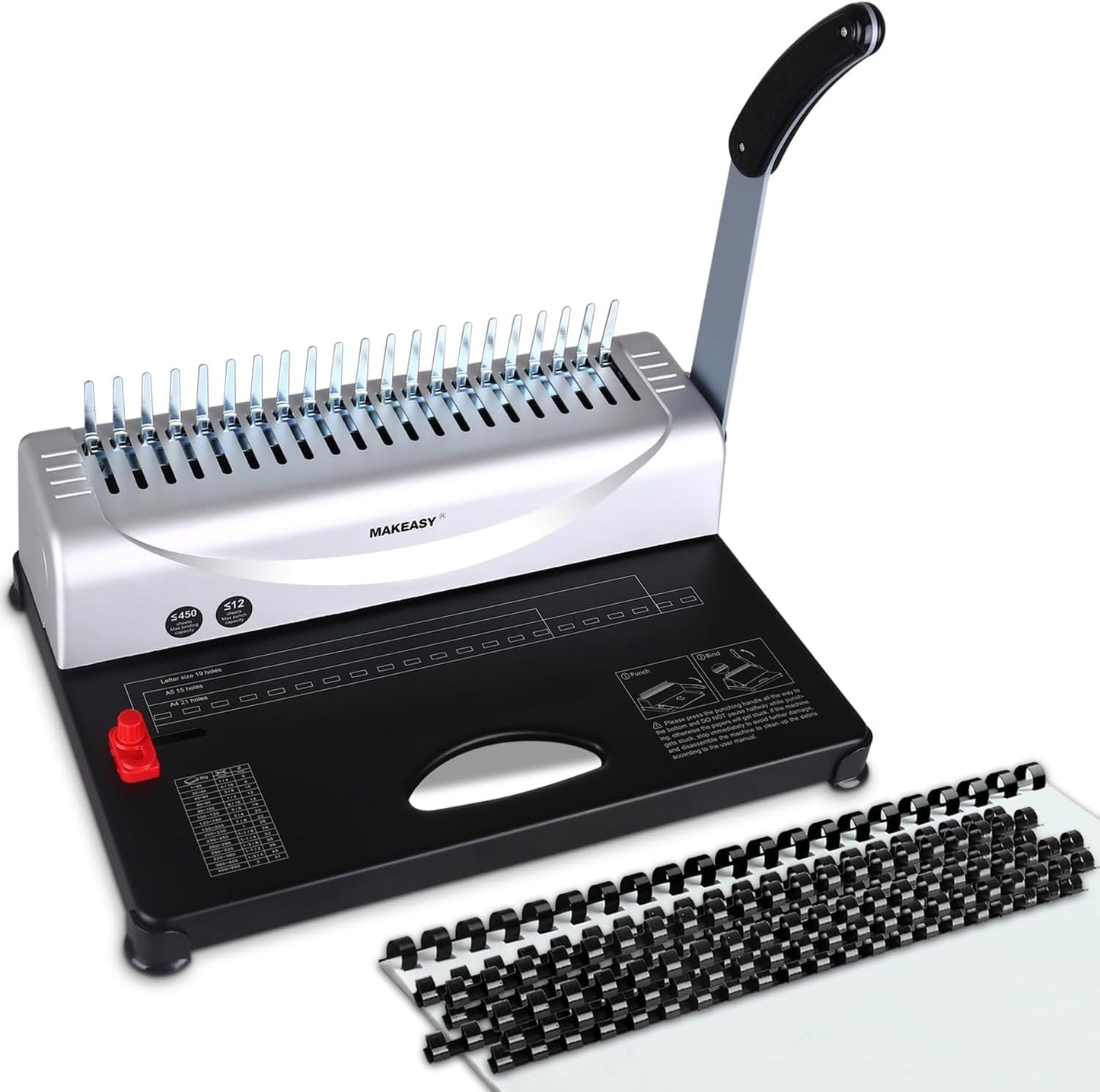 MAKEASY Binding Machine for 21-Hole Comb Binding Needs