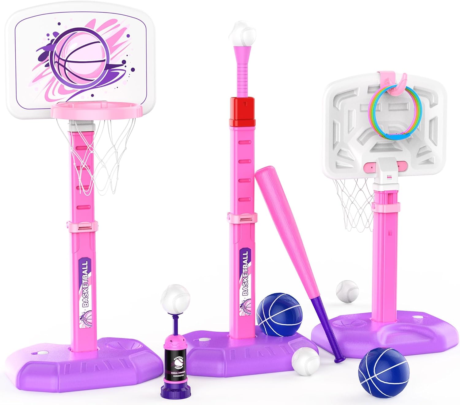 Ultimate Kids Sports Set - Hoop, T Ball, Ring Toss