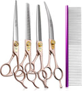 Fenice Peak 7 in Professional Dog Grooming Scissors Set - Rose Gold