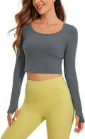 CRZ YOGA Butterluxe Long Sleeve Crop Top - Soft Slim Fit Designed