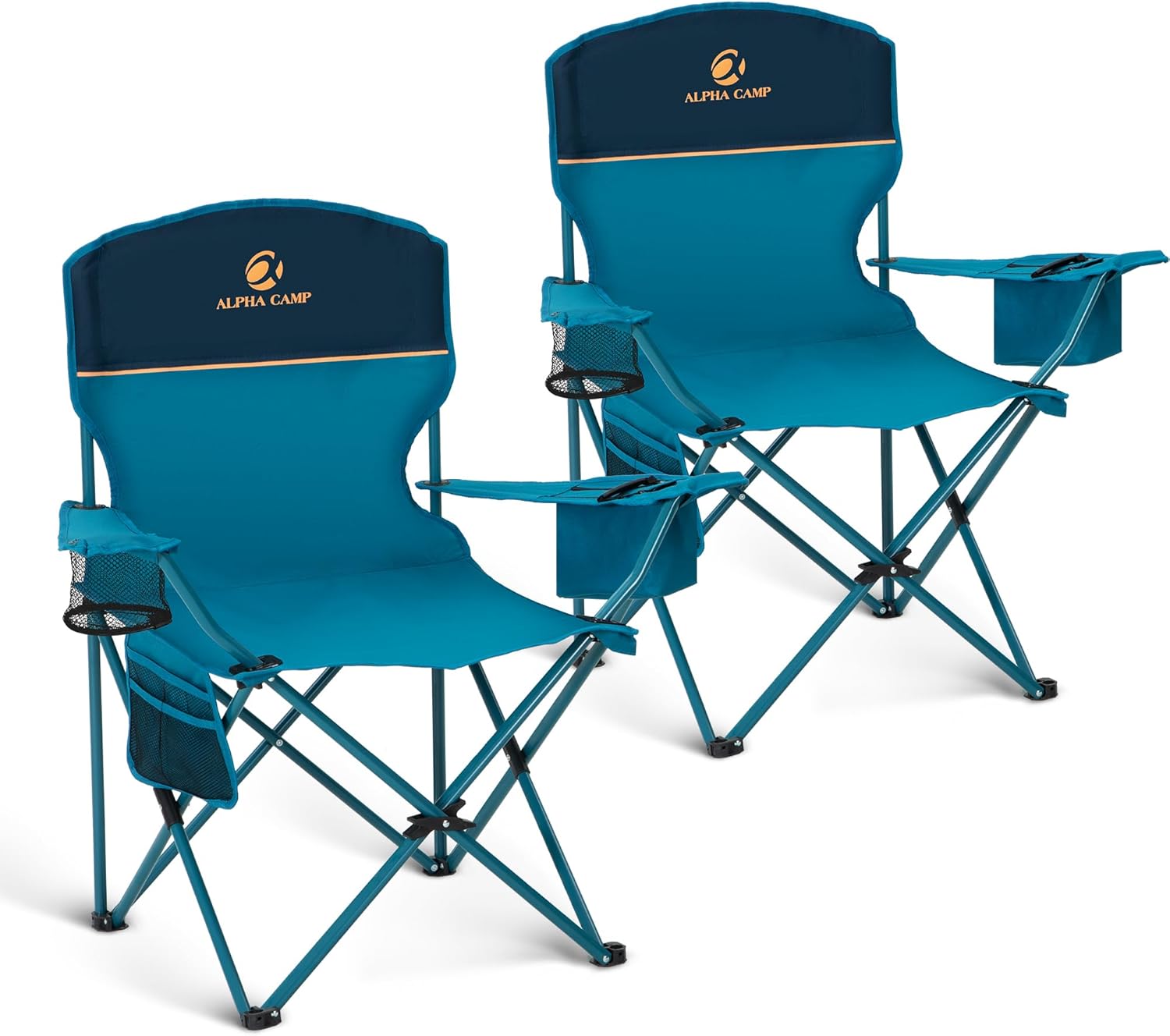 LET'S CAMP Folding Chair 2 Pack with Cooler Bag for Outdoor Fun