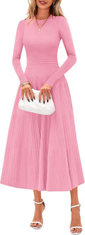 PRETTYGARDEN Womens Sweater Dress 2025 Elegant Knit Midi - Flattering