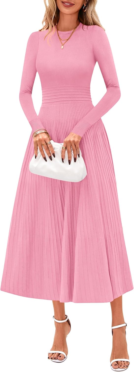 Elegant Knit A Line Midi Dress for Women - Perfect for Weddings