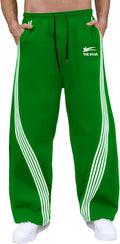 Men's Baggy Wide Leg Sweatpants with Side Stripe - Y2K Barrel Fit