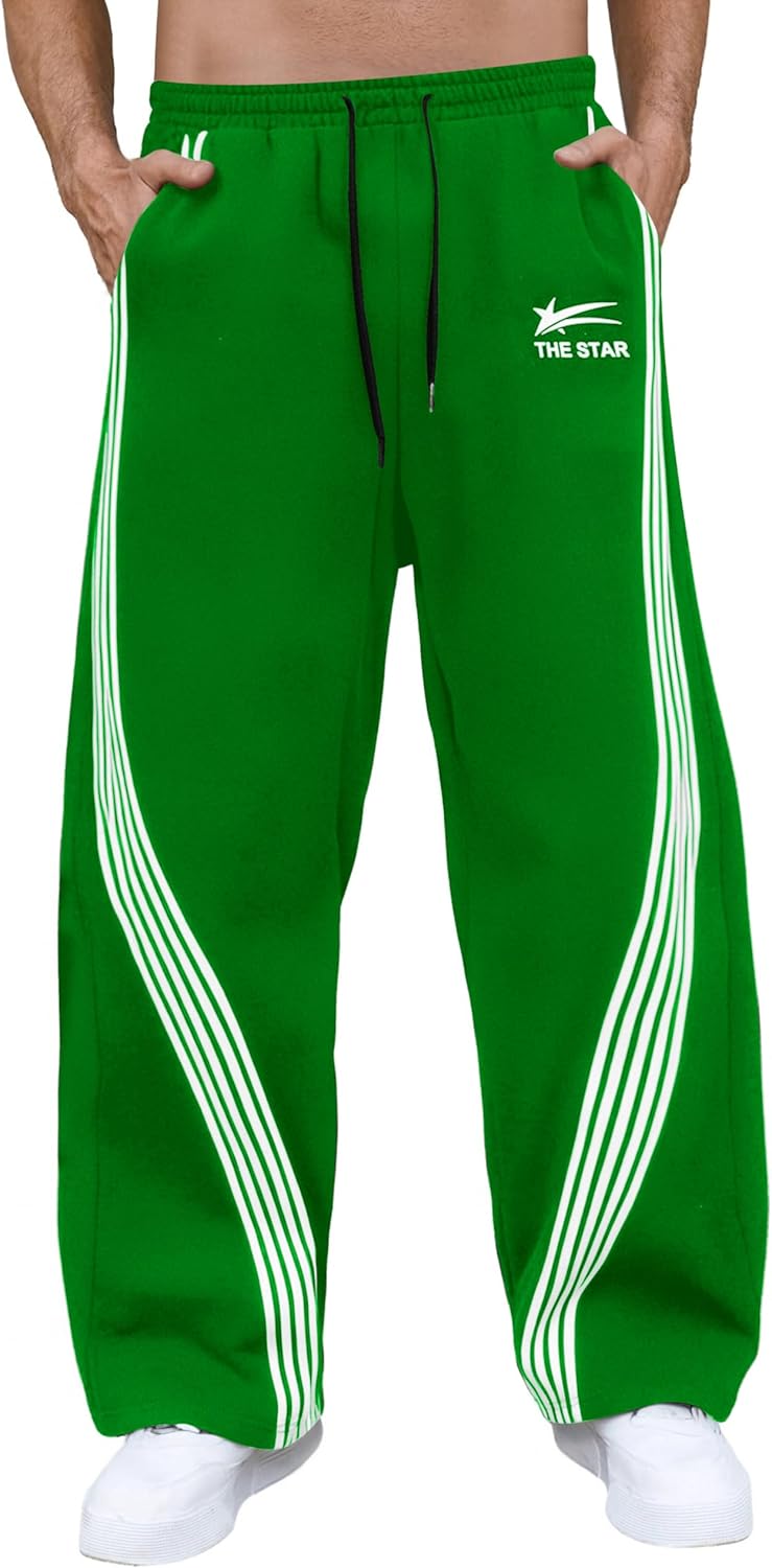 GORGLITTER Men's Baggy Wide Leg Sweatpants for Casual Style