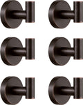Bronze Towel Hooks Wall Mounted ORB - Rustic 6-Pack for Bath & Kitchen