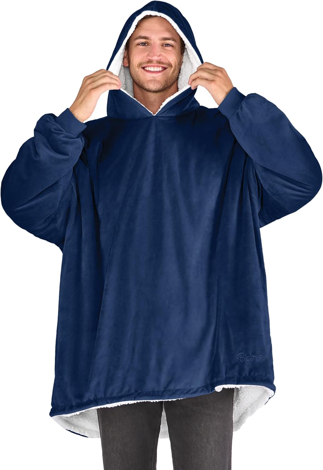 Bare Home Oversized Wearable Blanket - Cozy Sherpa