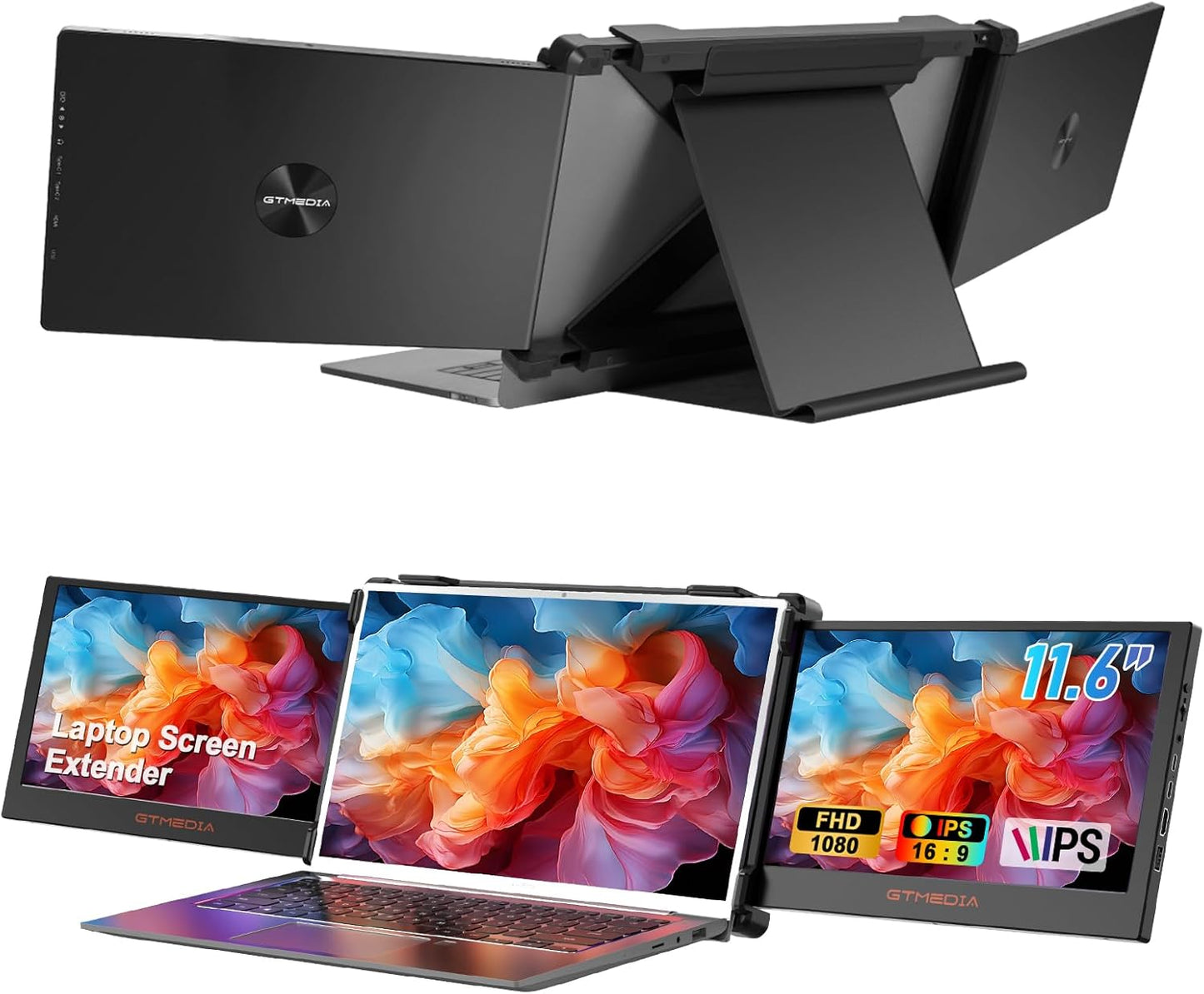 Triple FHD IPS Laptop Monitor for Seamless Multitasking
