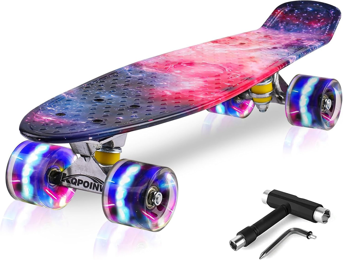 22 Inch Complete Skateboard for Kids with Colorful Flashing Wheels