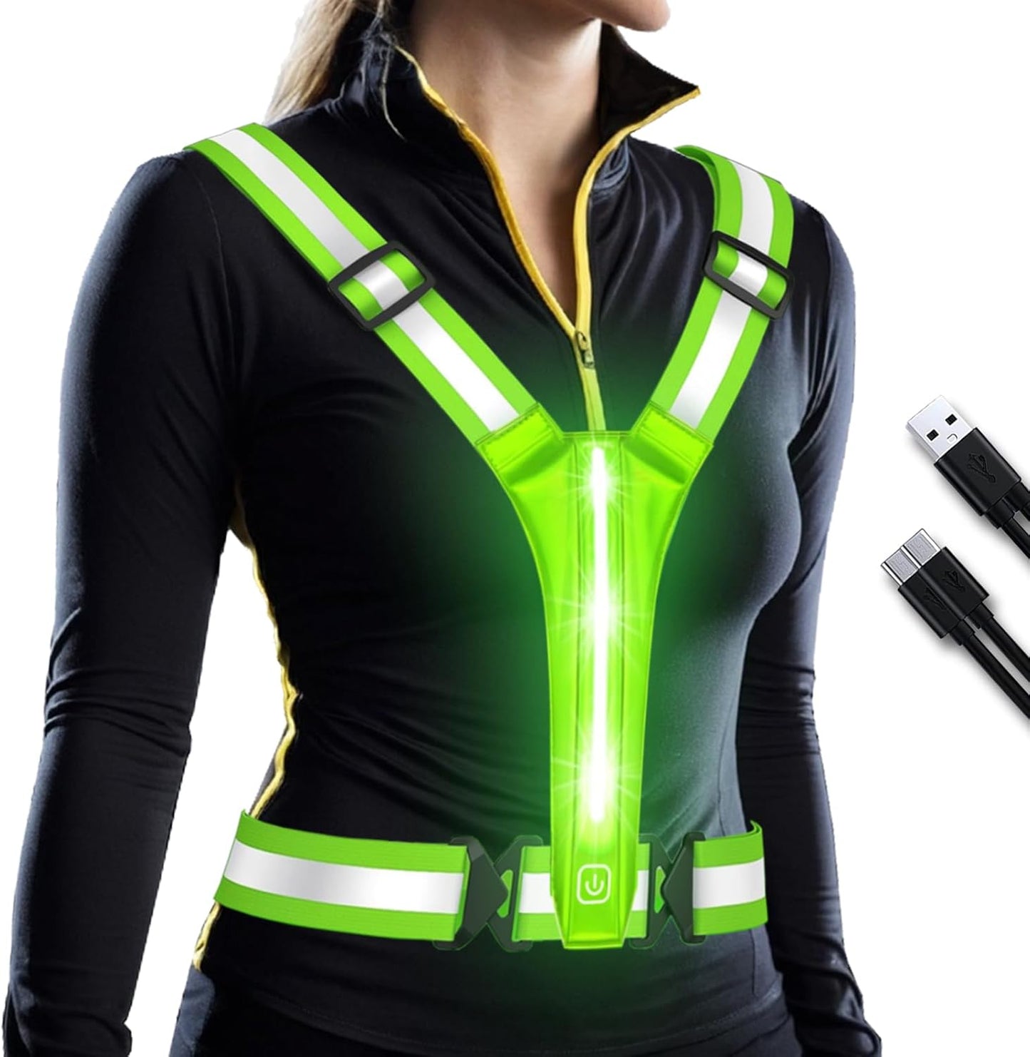 High Visibility LED Reflective Vest - Stay Safe & Visible!