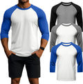 Men's 3/4 Sleeve Baseball T Shirts Cotton Crew Neck - Comfortable good