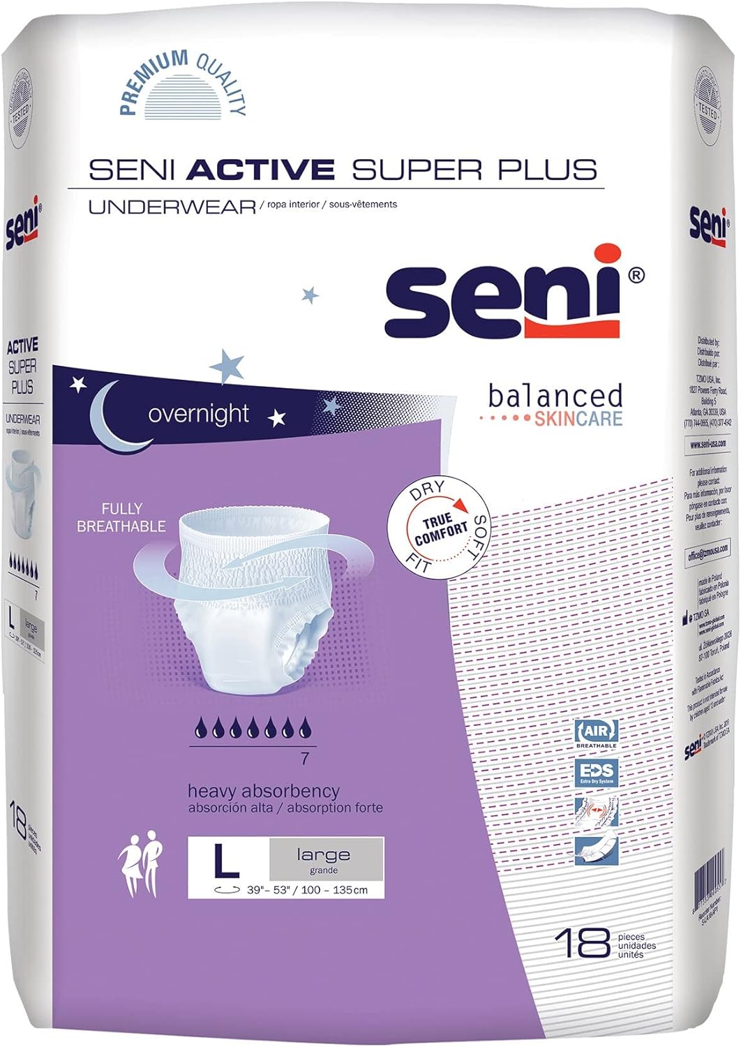 Seni Active Super Plus Adult Incontinence Underwear for Comfort
