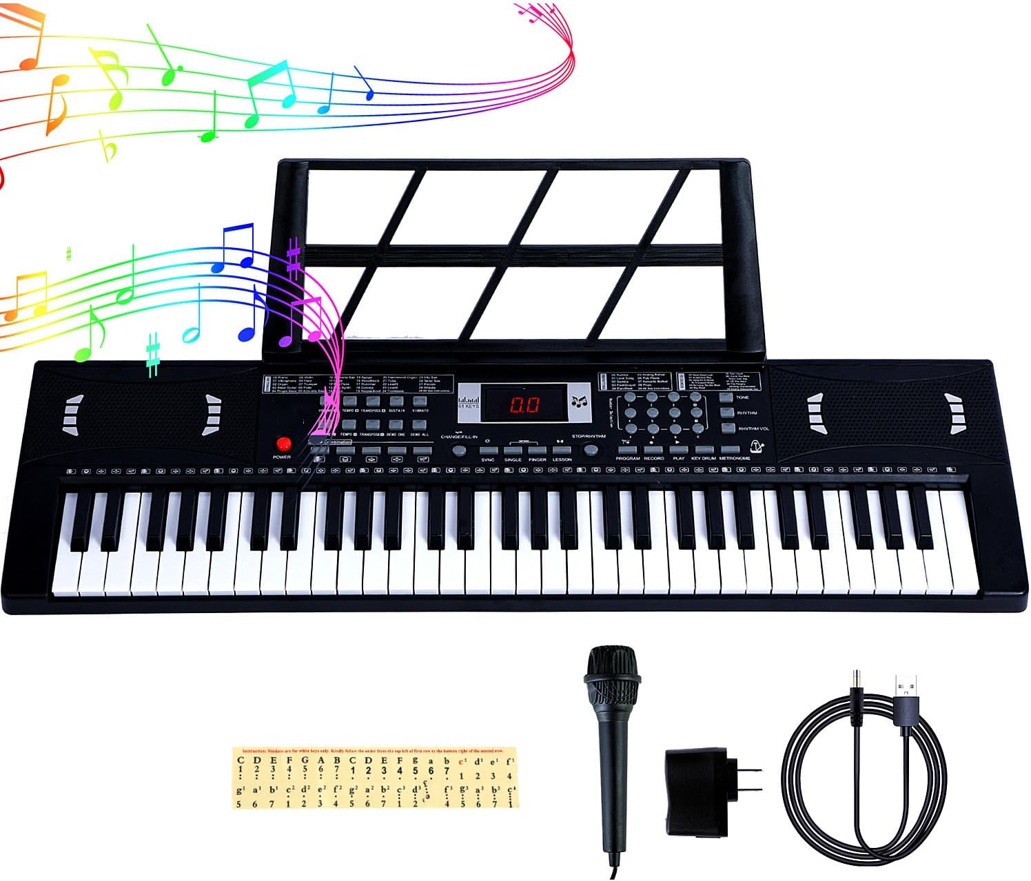 61 Key Portable Electronic Digital Piano for Kids Beginners
