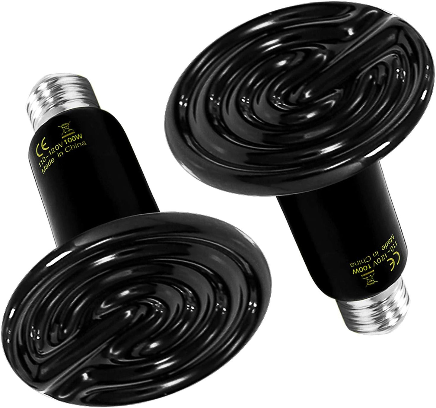 2-Pack Ceramic Reptile Heat Lamps - Efficient Heat Emitter