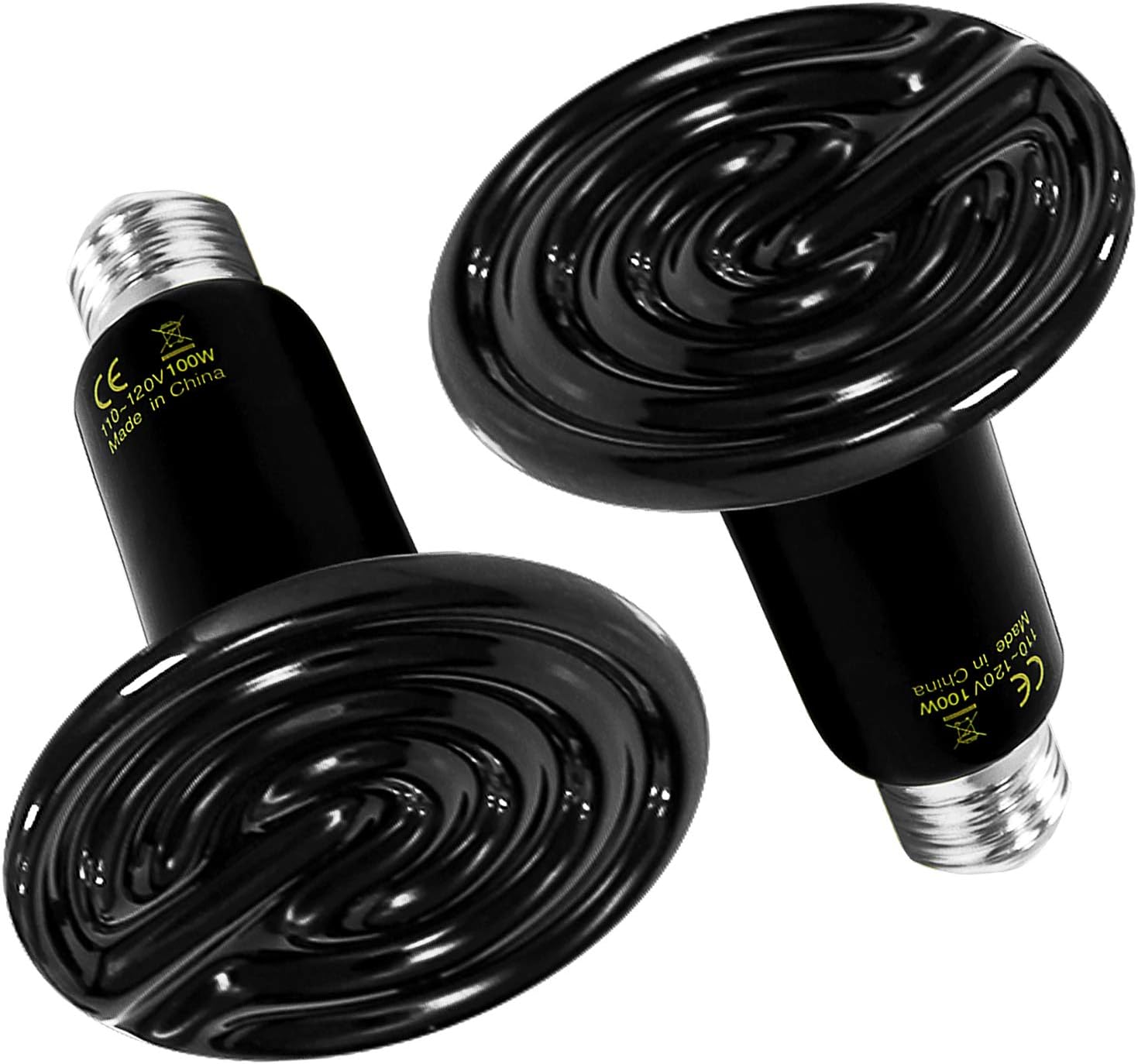 2-Pack Ceramic Reptile Heat Lamps - Efficient Heat Emitter