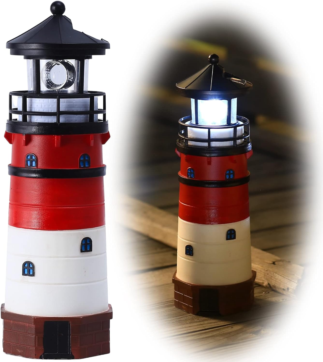12 Solar Lighthouse Toy - Rotating Beacon & Decoration!