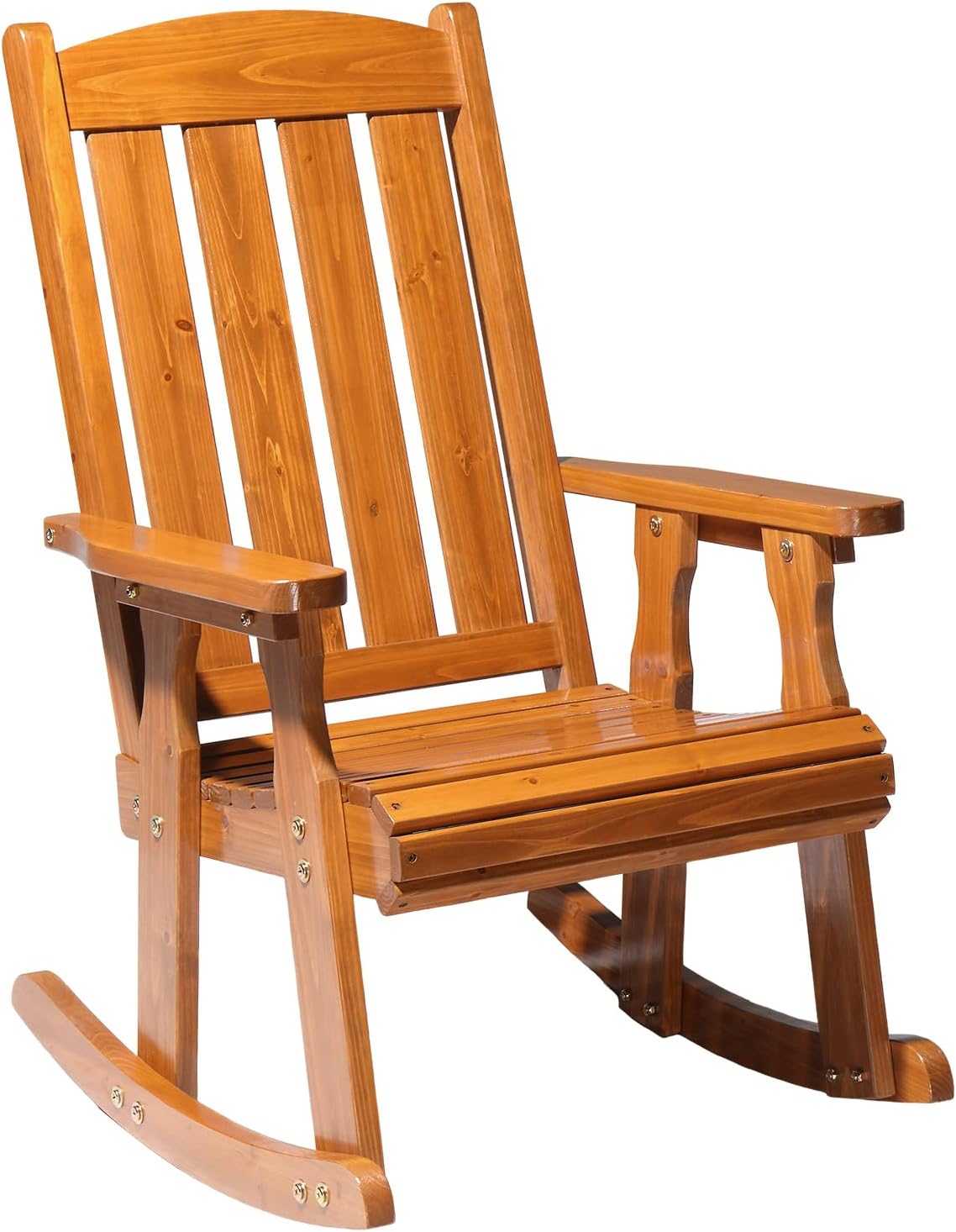 VINGLI Heavy Duty Outdoor Wooden Rocking Chair for Comfort