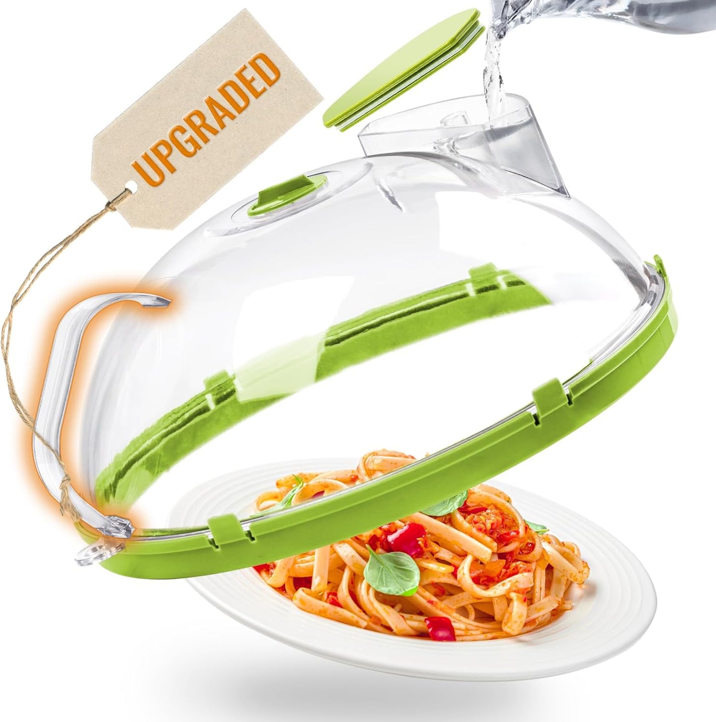 12 Inch Microwave Splatter Cover for Food with Water Steamer