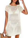 ANRABESS Swimsuit Cover Up Crochet Mesh Beach Dress - Lightweight