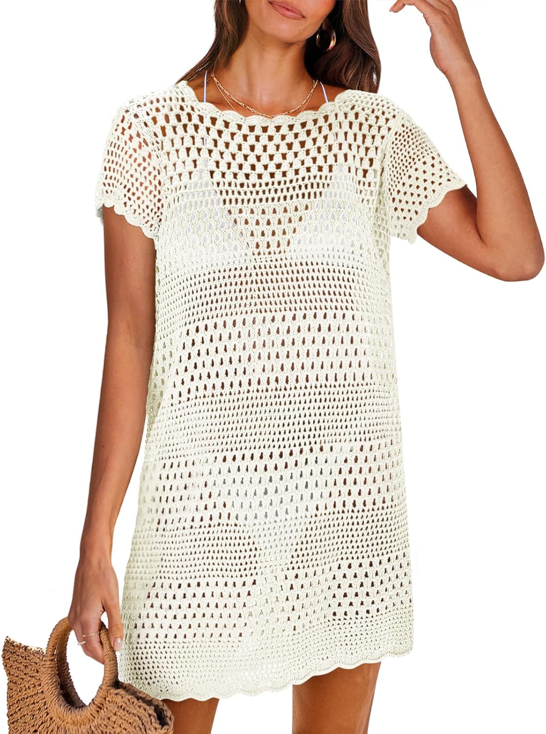 ANRABESS Crochet Bathing Suit Cover Up for Women Summer 2026