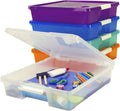 Storex Classroom Student Project Box 5-Pack - Clear, Stackable Storage