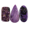 Natural Charoite Stone Cabochon Lot - Pack of 3 Premium Gems