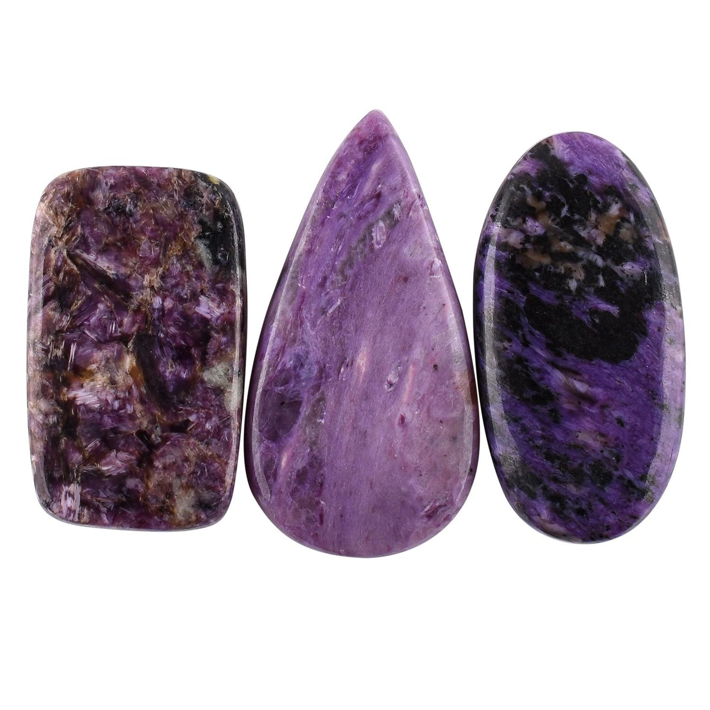 Natural Charoite Stone Cabochon Lot for DIY Jewelry Making