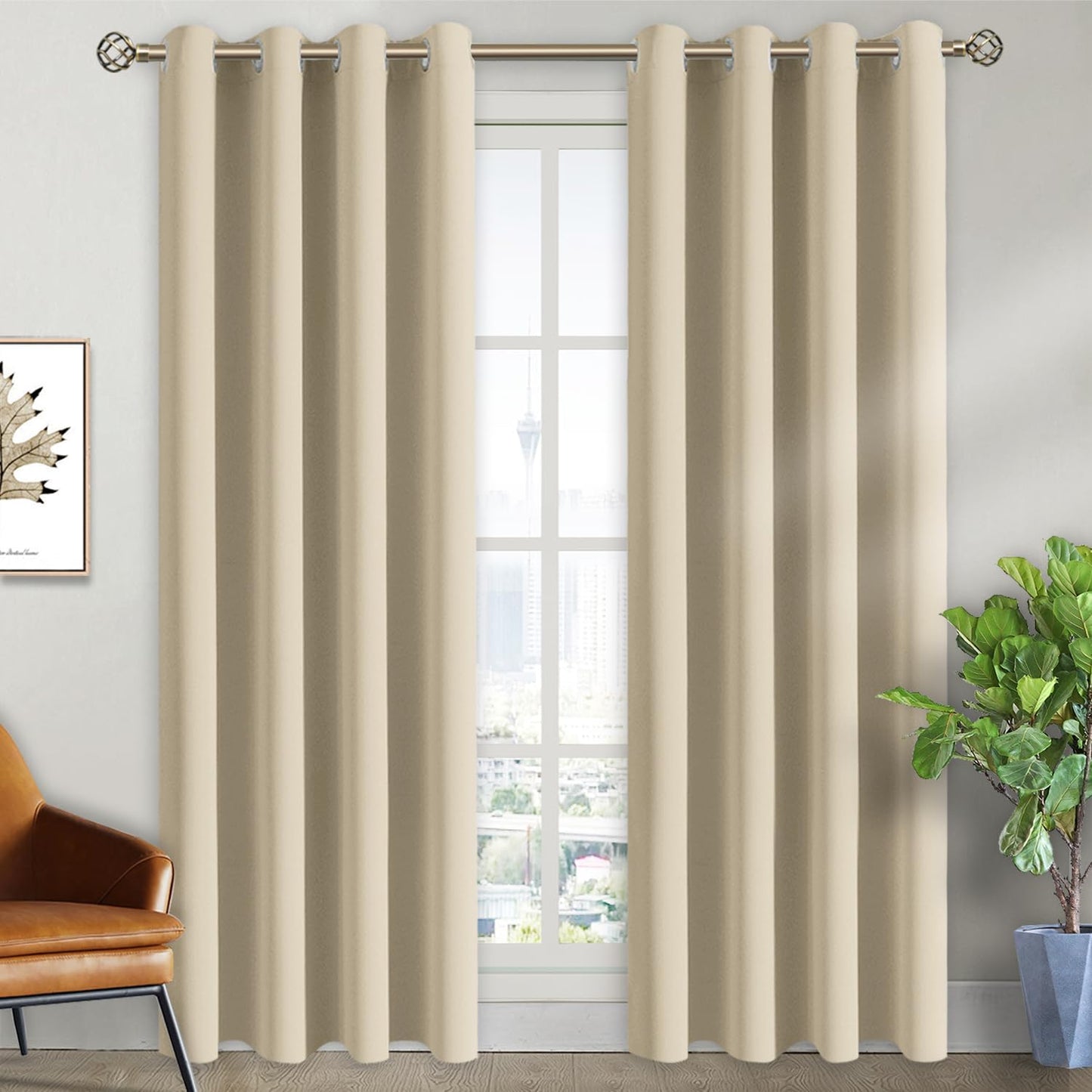 BGment Room Darkening Curtains - 84 Inch Grommet Drapes