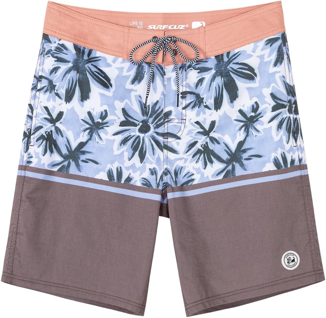 SURF CUZ Men's Vintage Cruzer Stretch Boardshorts for Summer Fun