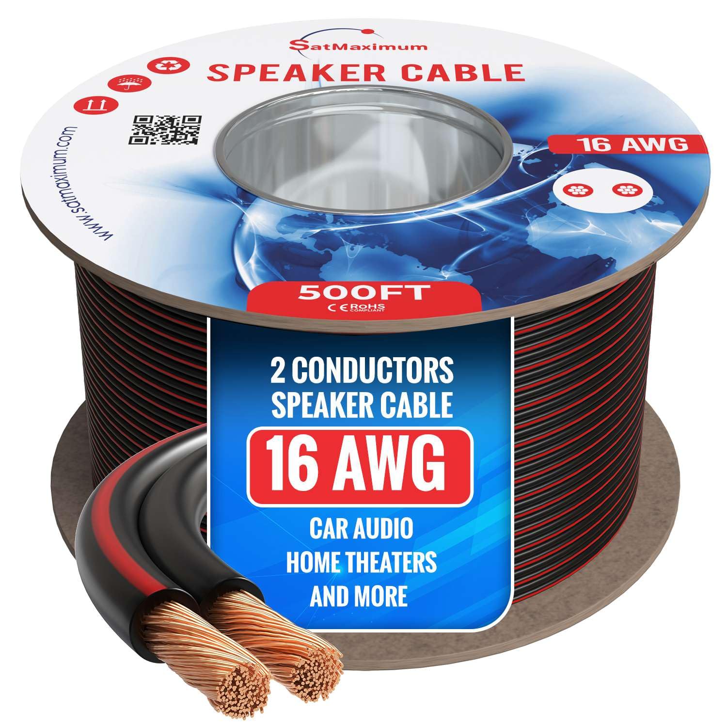 Cables Direct Online 500FT 16AWG Speaker Cable for Home Audio
