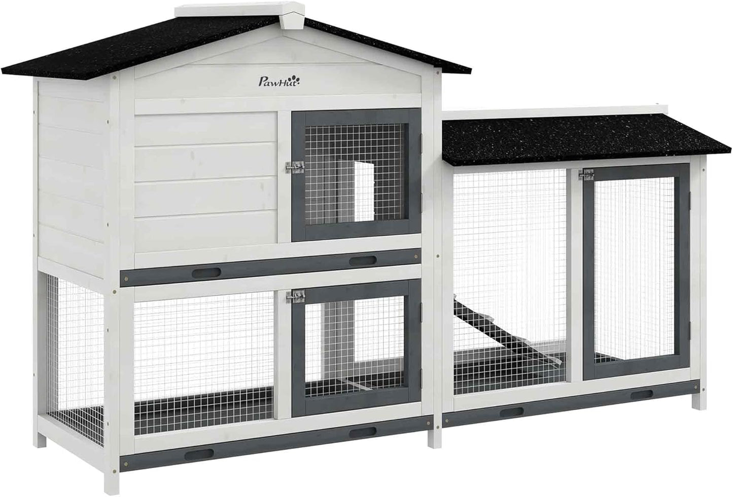 PawHut 62 Rabbit Hutch for Rabbits, Guinea Pigs, and More