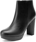 DREAM PAIRS Women's Stomp High Heel Ankle Boots - Stable 4in Lift Chic