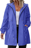 IN'VOLAND Women's Rain Jacket Plus Size Long Raincoat (Style R6JB)