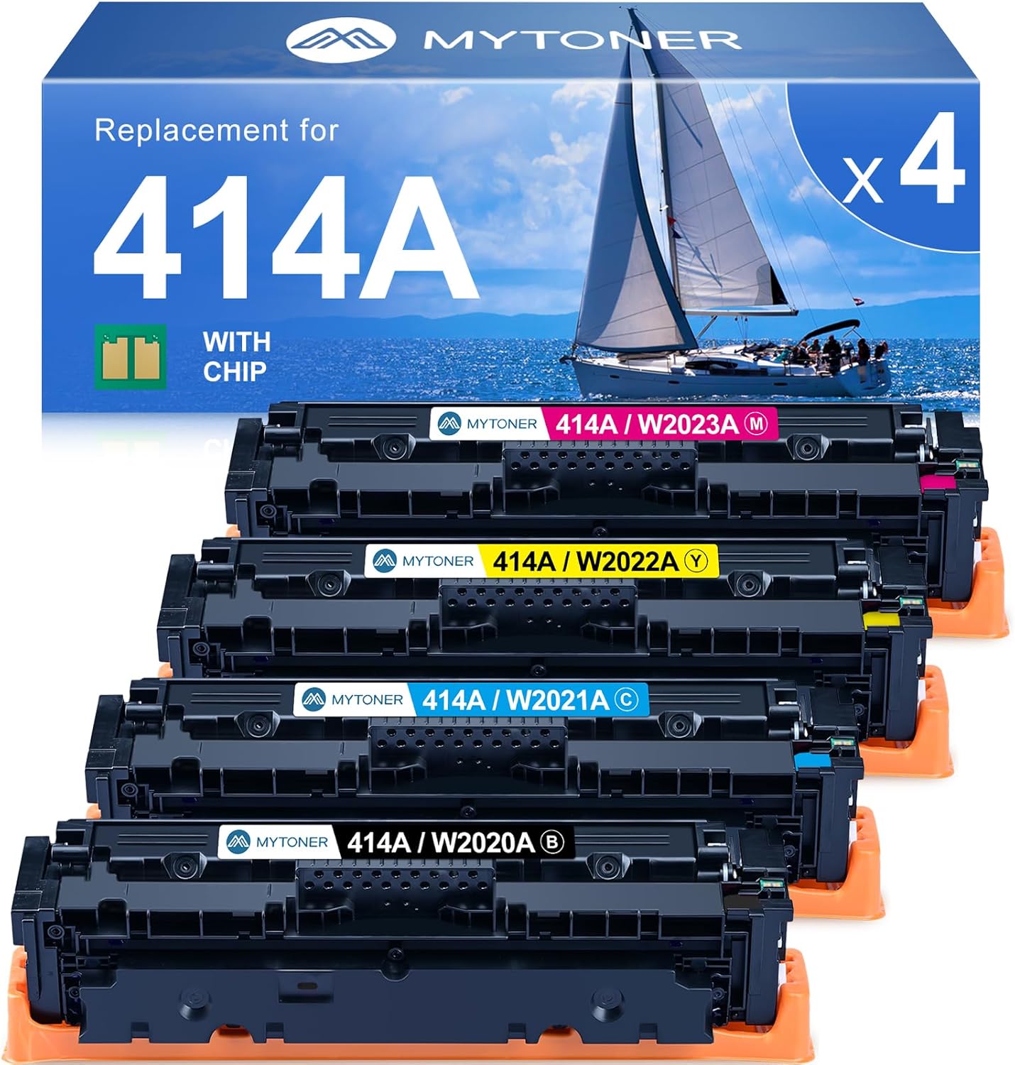 High Yield 414A Toner 4-Pack for HP MFP