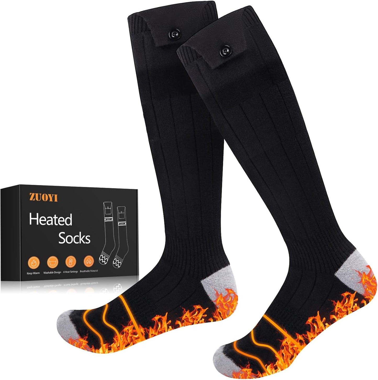 Heated Socks for Men Women - Rechargeable Electric Warmth